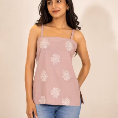 Desvanii | Short EMD Embroidered Cotton Kurti