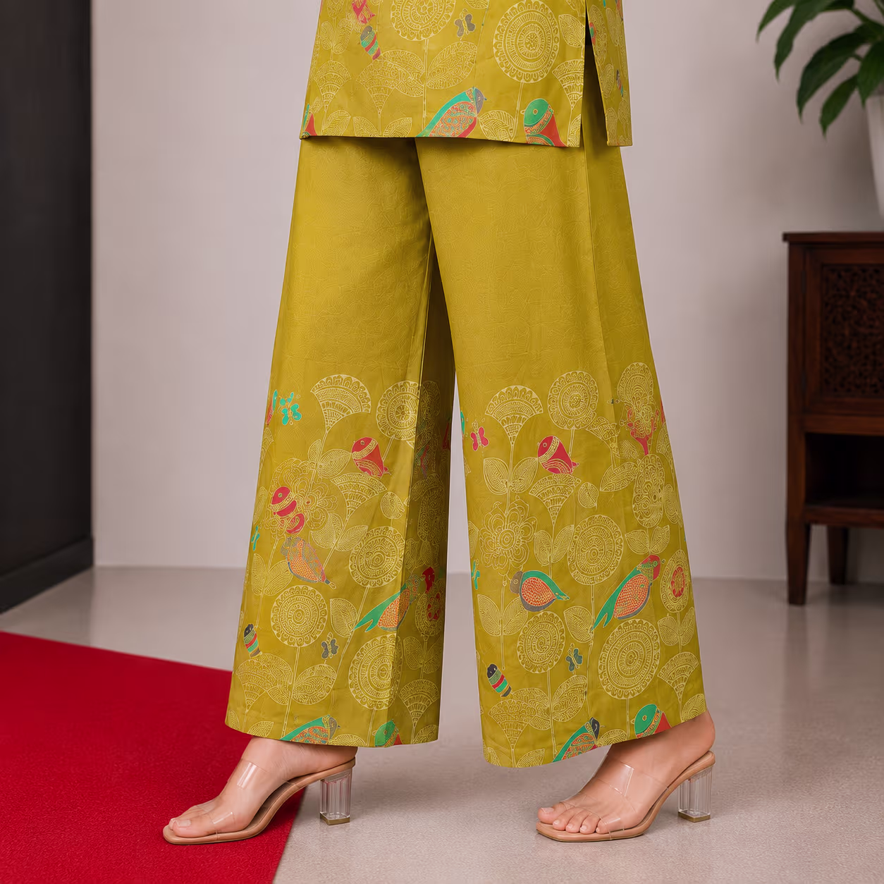 Women Printed Kurta Palazzo Set | 3/4 Sleeve Straight Kurti with Wide Leg Palazzo | Ethnic Wear Set - Image 20