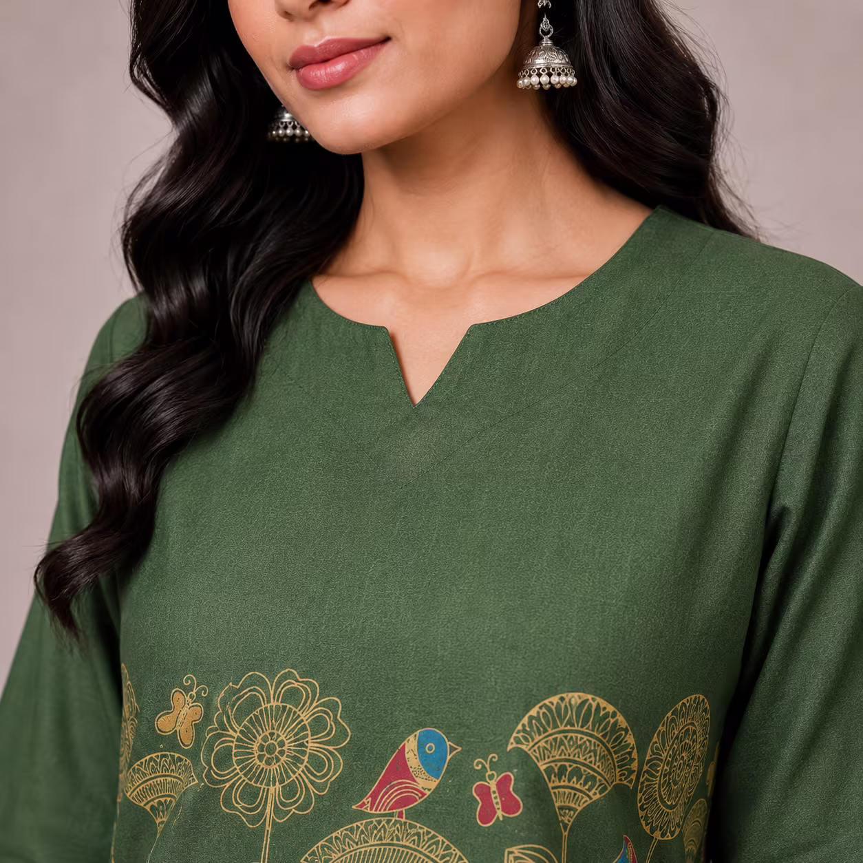 Women Printed Kurta Palazzo Set | 3/4 Sleeve Straight Kurti with Wide Leg Palazzo | Ethnic Wear Set - Image 4